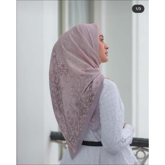 Jilbab segiempat corak elegant Voal sar'i ukuran 130x130