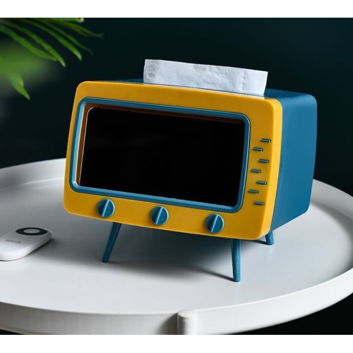 [BISA COD] TEMPAT TISSUE TV BOX / KOTAK TISU TV DESKTOP HOLDER HP PORTABLE