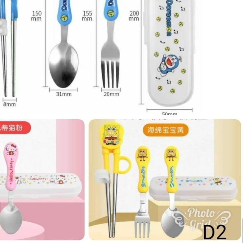✥ Sendok Set Anak Karakter - sendok garpu sumpit set karakter ✺