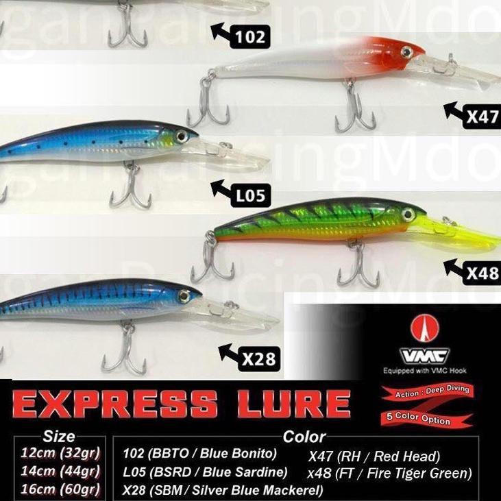 Umpan Trolling Express Lure vmc hooks duplikat rapala xrap magnum