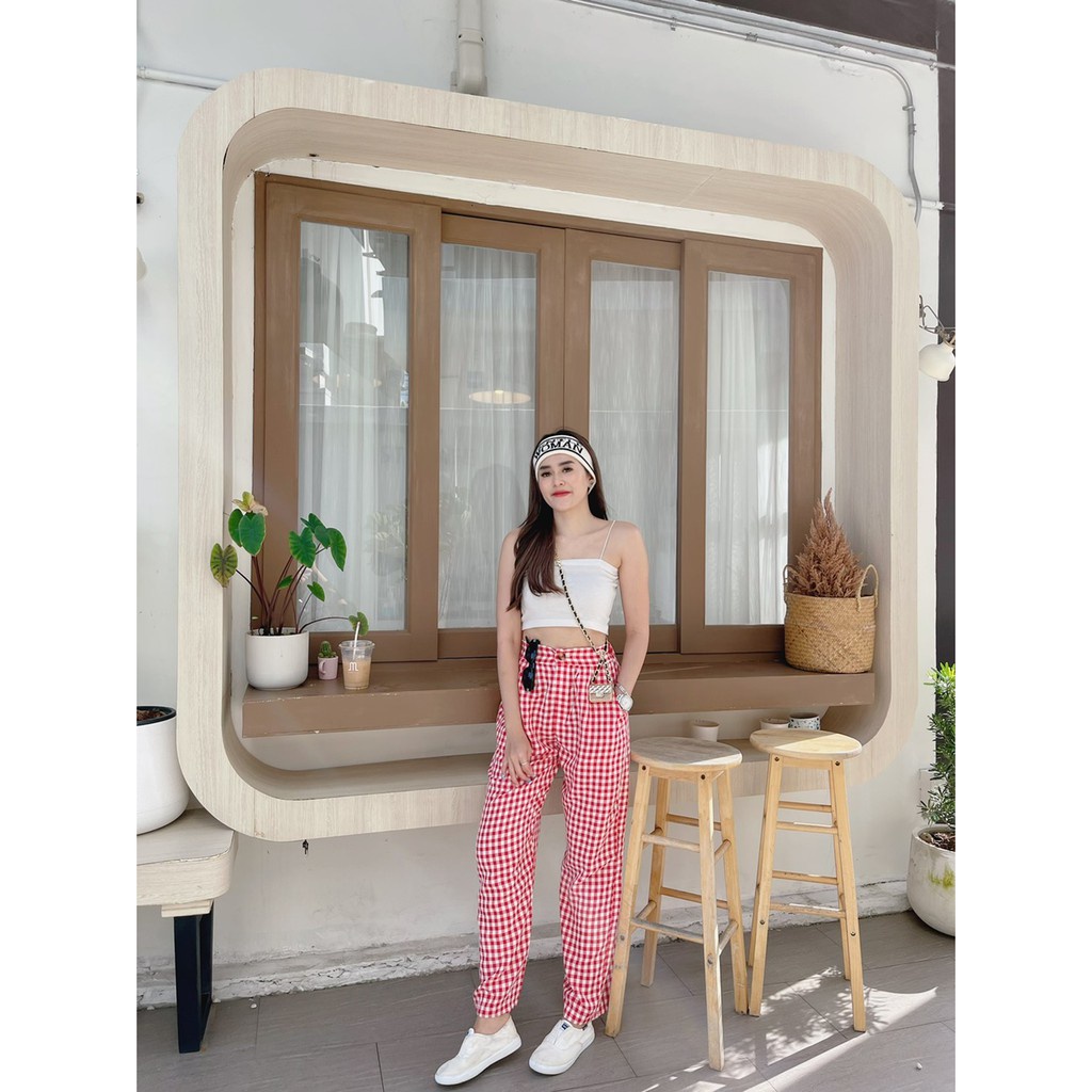 BEFAST - ZEC Kulot Pants CYURA / Kulot Scoopy Square / Celana Kulot Wanita / Celana Panjang Terbaru / Celana Motif Kotak-Kotak / Celana Kekinain Wanita
