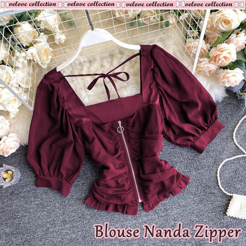 A10 Blouse nanda zipper matt woofcrepe ld100cm pjb54cm