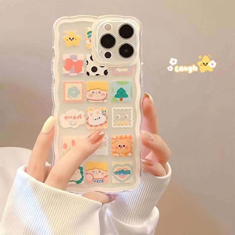 Soft Case Tpu Transparan Motif Kartun Lucu 13 13pro 13prm Untuk iPhone 11 7Plus 8Plus Xr XS 13 12pro Max