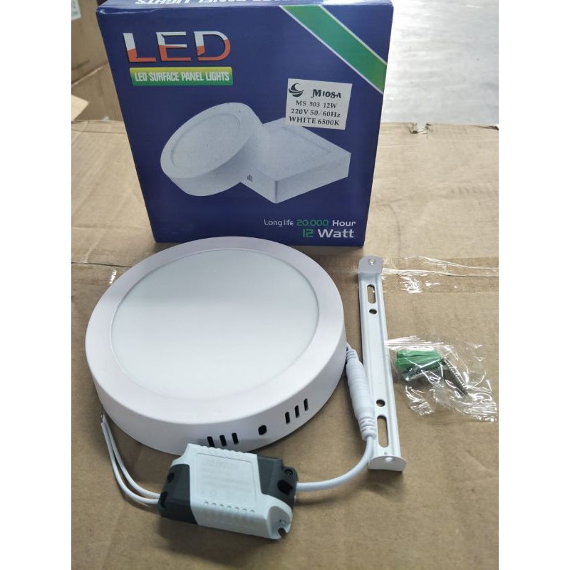 Lampu Downlight OB / Panel LED 12 Watt Bulat Tebal MS-5612