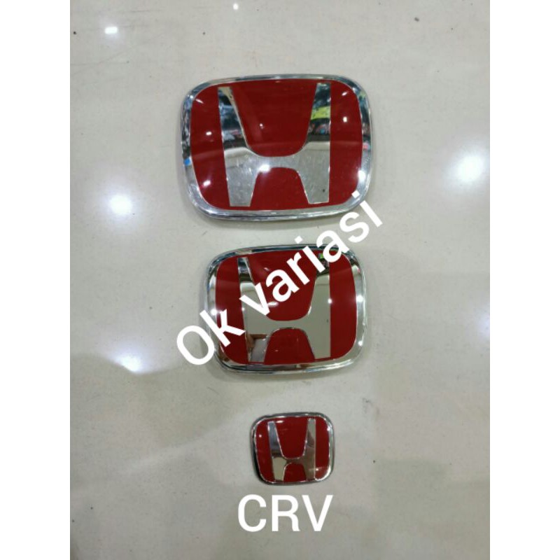 logo honda merah chrome logo stir CRV turbo