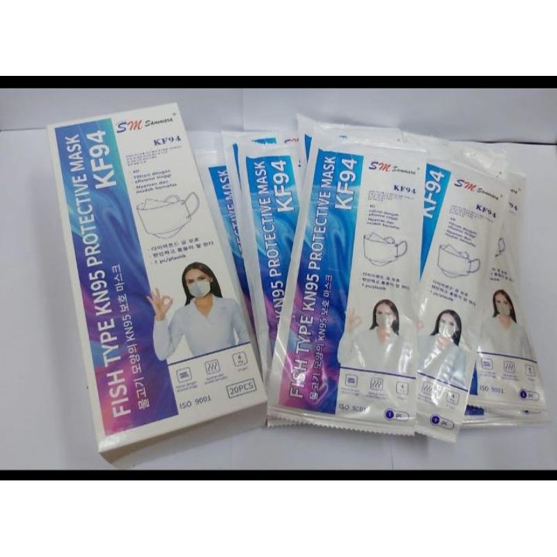 Masker Wajah Kf94/Masker Korea 4PLY/Anti Droplet /Packing per pcs Lebih Higenis/Sammora