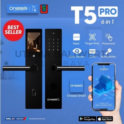 Onassis smart lock t5 pro dengan camera viewer-kunci pintu digital