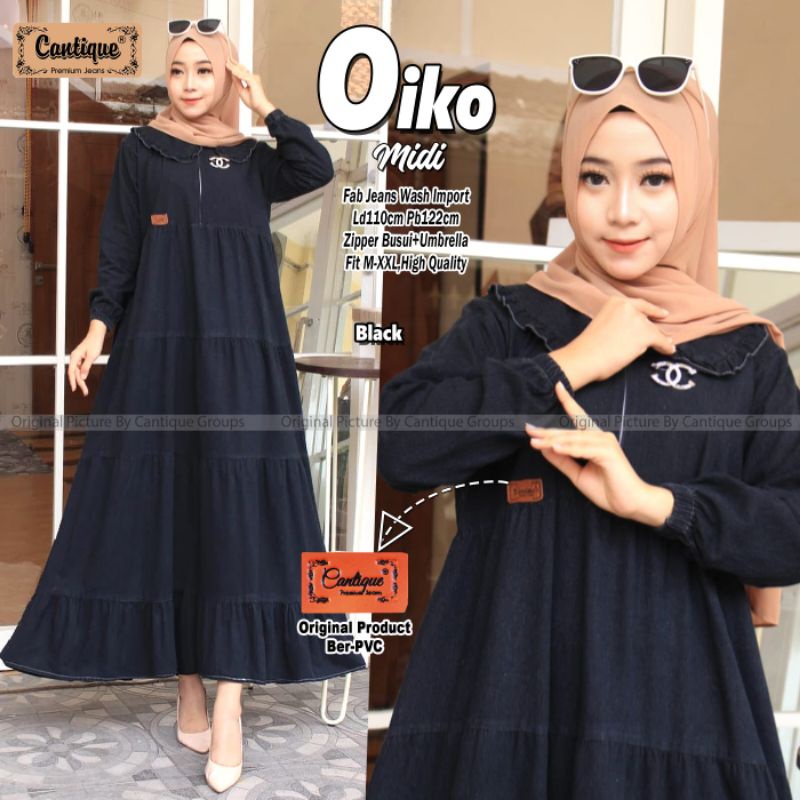 OIKO MIDI BY CANTIQUE (MIDI DRESS JEANS) Dress jeans muslimah rekomeded