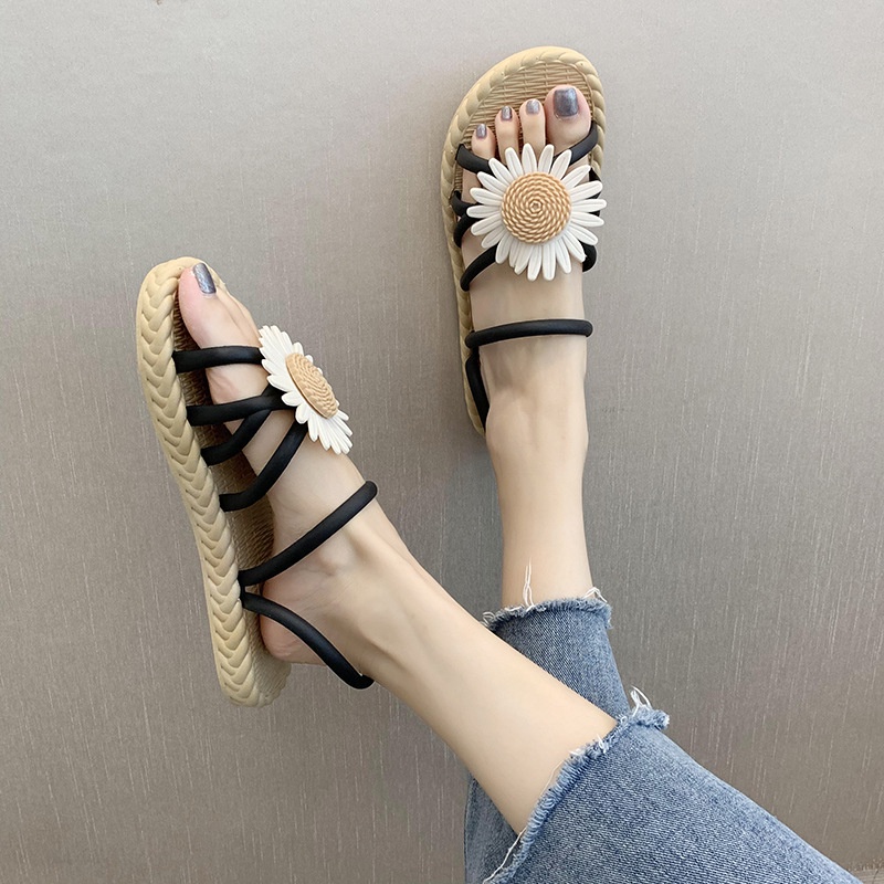 BOSJKT0063 Sandal Wanita Motif Bunga Matahari