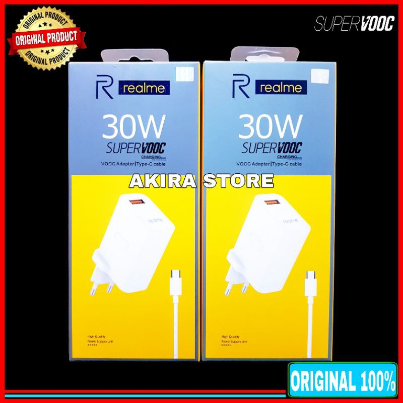 Charger Realme Super VOOC 30 Watt 5V-6A Original 100% VOOC Flash Charge USB Type C