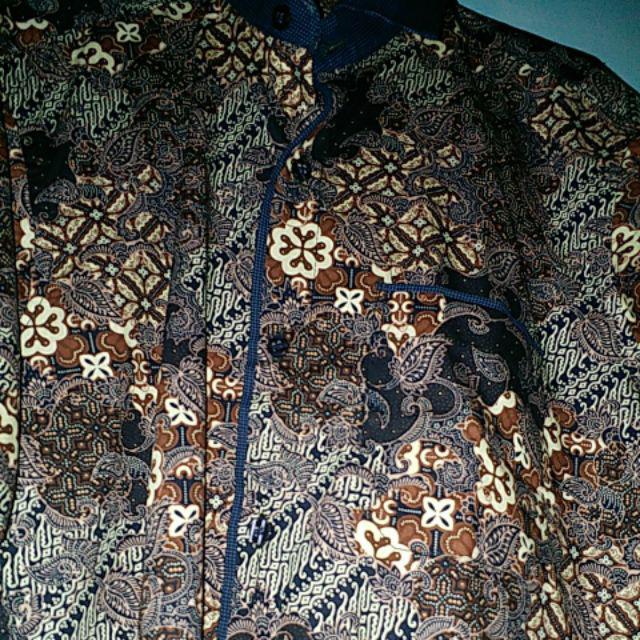 Kemeja Batik Pria Lengan Pendek Bs62 Katun Motif Modern Dixmont Semi Slim Fit Premium
