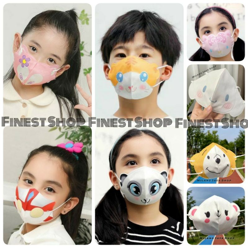 10 PCS Masker 3D Anak Dewasa Bayi Anti Debu Baby Korean Mask Cute Face Mask Karakter Lucu Cinnamonroll Animal Kitty Melody Ultraman Spiderman Panda Superwings Iron Man Masker Lucu