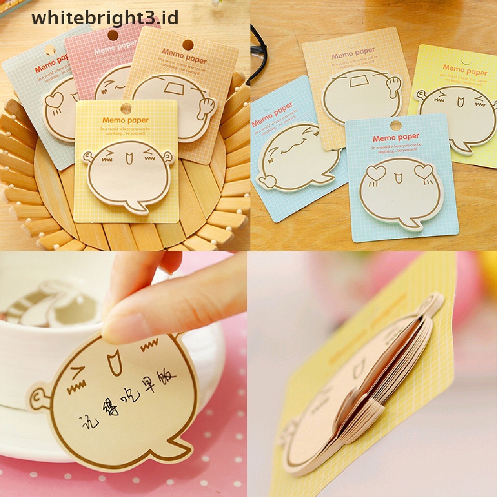 (whitebright3.id) 1pc Sticky Notes / Memo Pad Untuk Kantor 1pc Sticky Notesmemopost It Desain Kartun Lucu Imut Multi Warna Untuk Perlengkapan Kantorsekolah