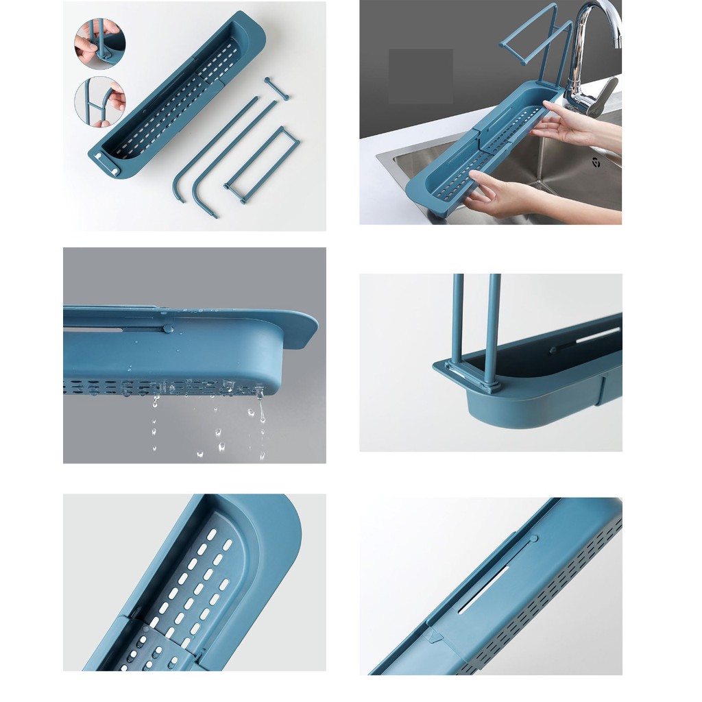 Rak Saringan Serbaguna Tempat Sabun Sikat Cuci Piring Sink Drain Shelf