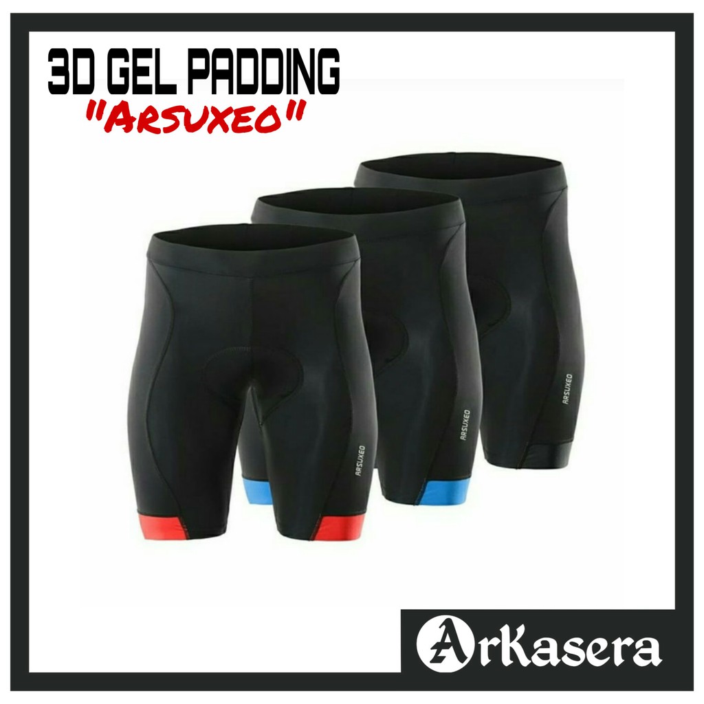 A236 Arsuxeo Celana Jersey Sepeda Gunung Gowes Balap Padding Ketat Untuk Pria Wanita Ukuran Pendek S