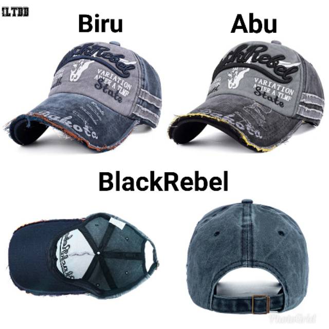 Topi Baseball Pria Wanita Denim Kombinasi Import Caps Fashion