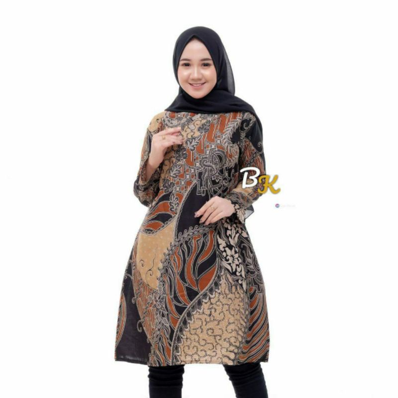 tey-17 Batik Wanita ASJ SA HRB026 Kenogo Kemeja Tosca Pendek-Model 9