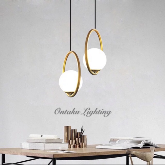 LAMPU GANTUNG MINIMALIS GOLD HIAS