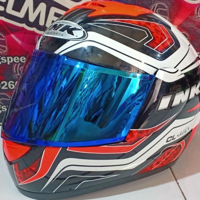 FLAT VISOR IRIDIUM INK CL MAX IRIDIUM RED BLUE / GRATIS BAUT /FREESTIKER VISOR INK