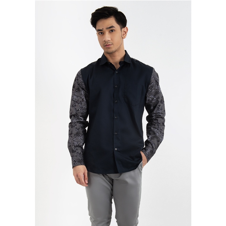 MOC Kemeja Lengan Panjang Pria JAR ON-NAVY