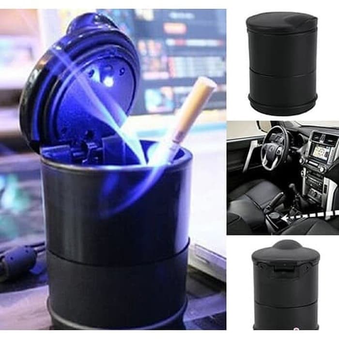 Asbak rokok mobil mini dengan lampu LED/Asbak Tempat Puntung Rokok