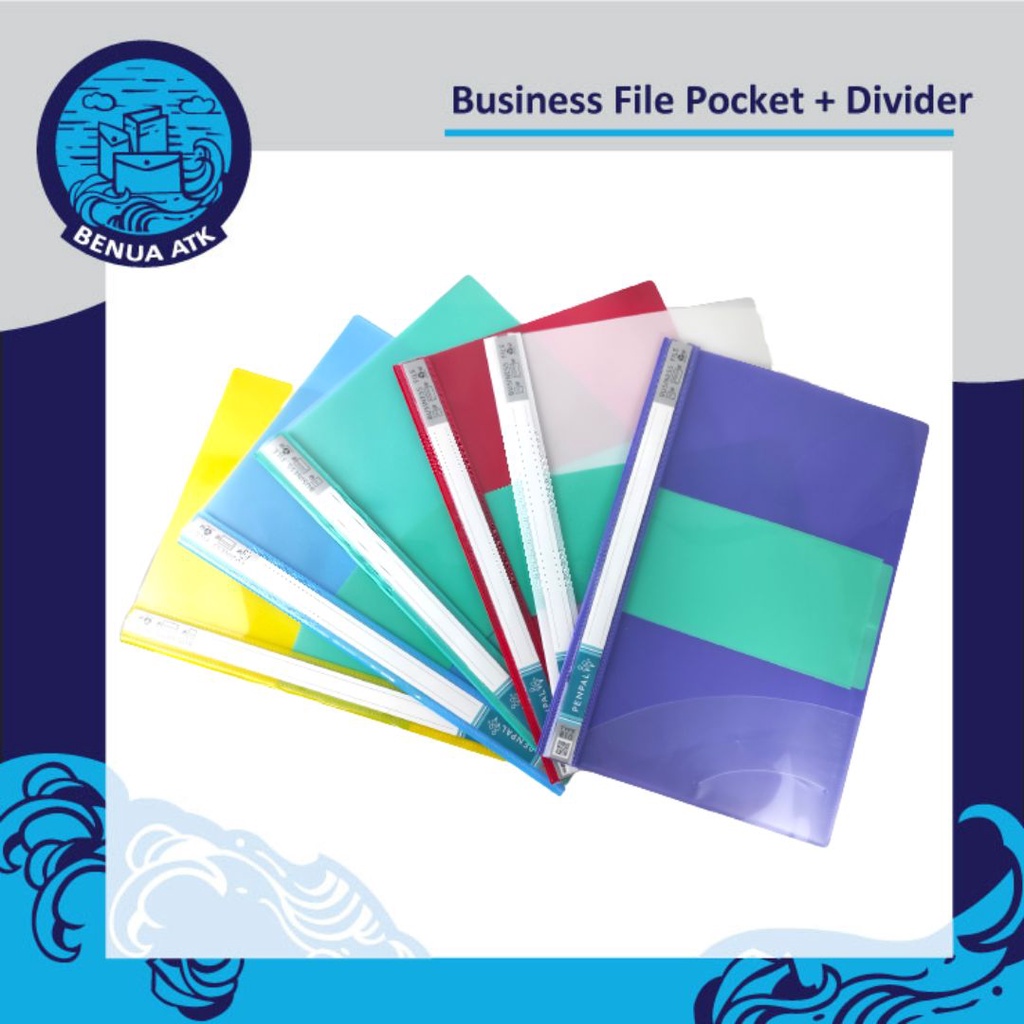 

Map Plastik Business File Deluxe Pocket + Divider Folio Penpal [isi 12pcs] PL-810