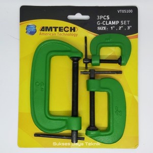 Klem C Set 3 Pcs Amtech / Clamp C Set / Penjepit Catok Kayu 1 2 3 Inch