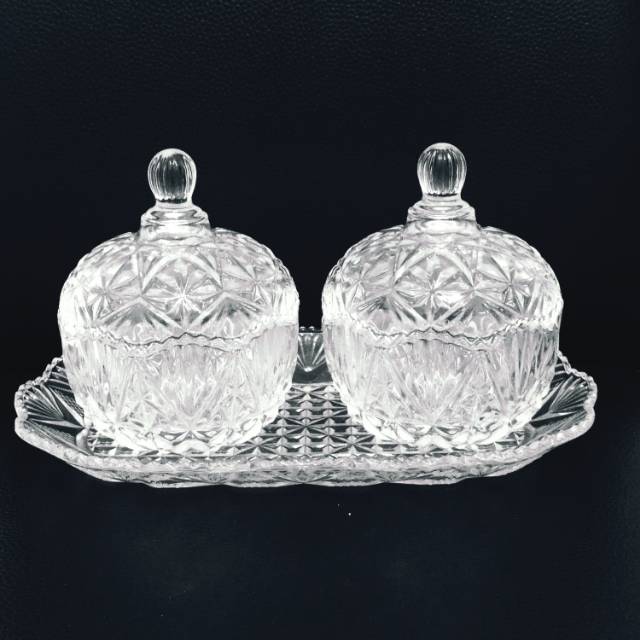 Toples Kristal Bulat Set / Candy Jar / Toples Kaca / Toples Capodimonte