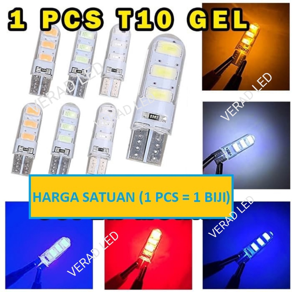 LAMPU SEN SEIN SENJA 6 LED T10 JELLY waterproof 1PCS lampu speedometer tipe diam kedap kedip flash