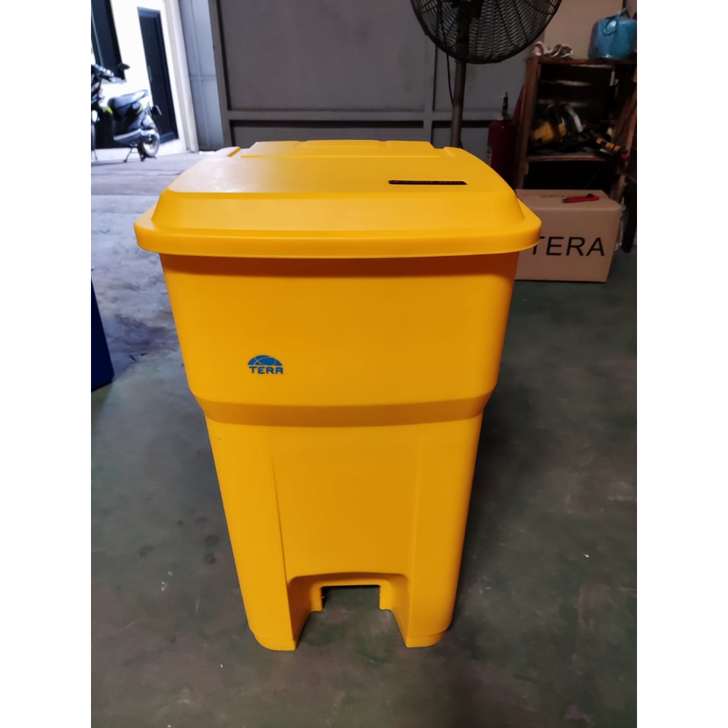 TEMPAT SAMPAH DENGAN INJAKAN 55 L KUNING NEON / HIJAU NEON