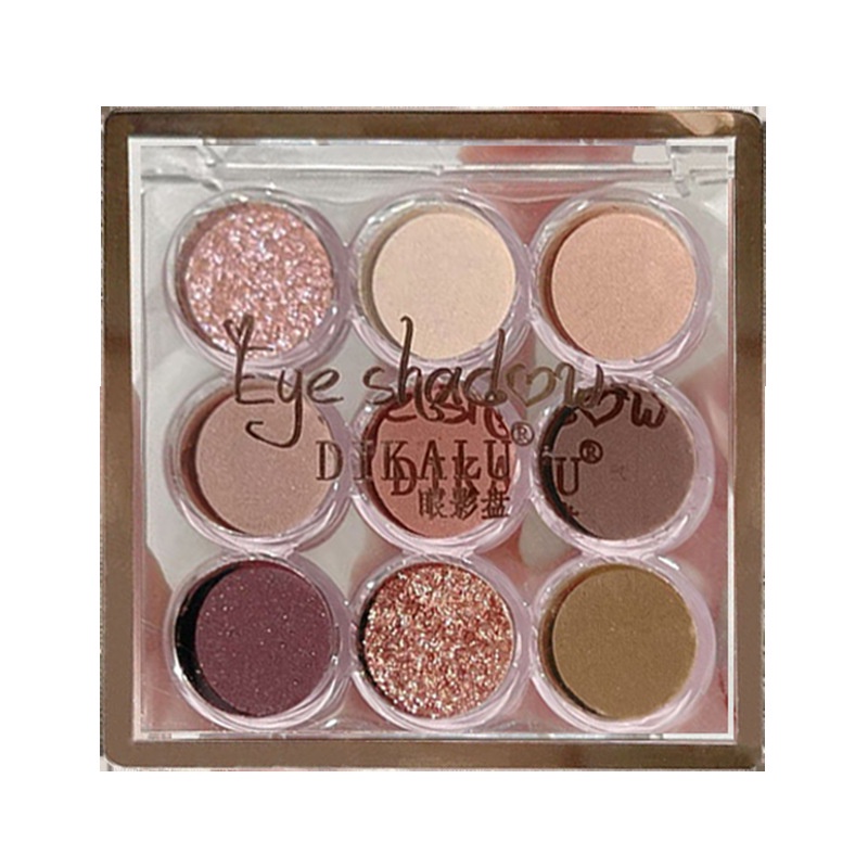 DIKALU EYESHADOW 9 WARNA KEMASAN AKRILIK BULAT MILK TEA KODE DKL - 919