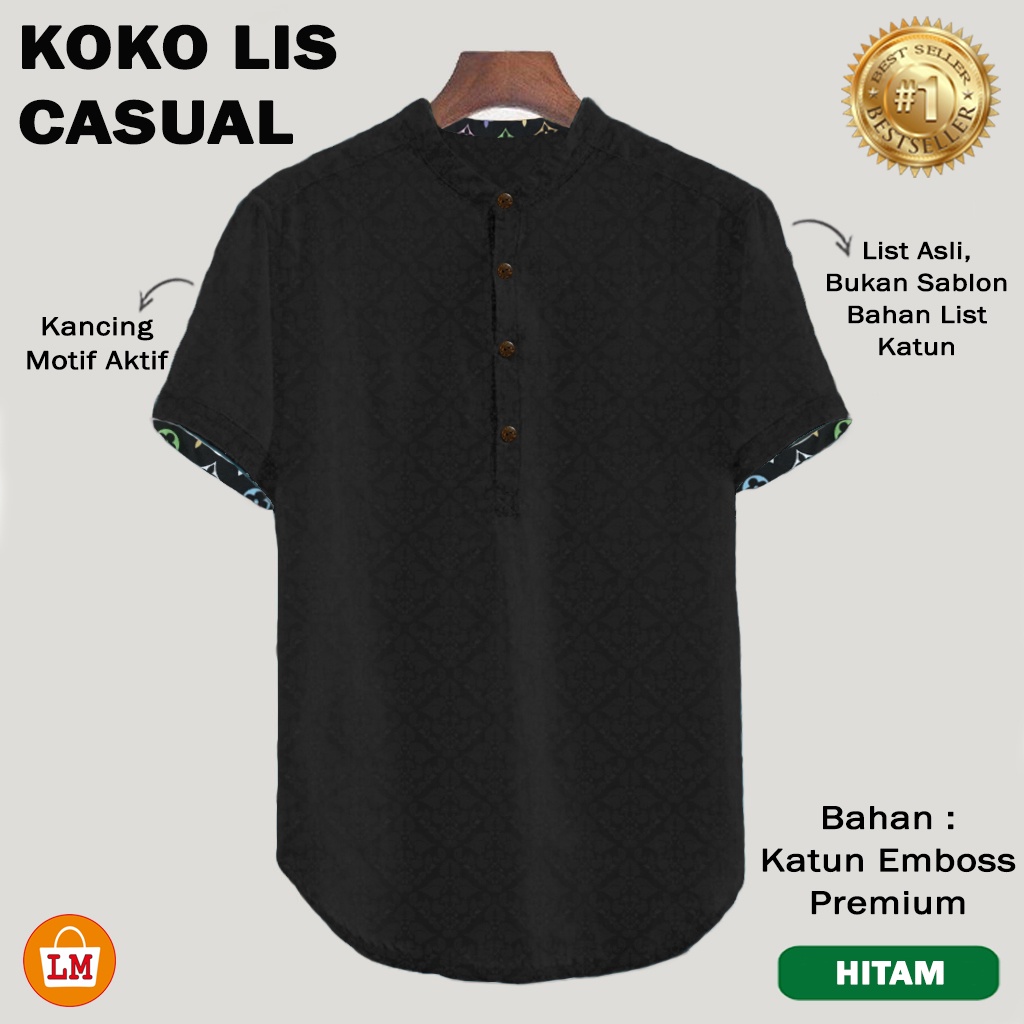 Baju Koko Pria Terbaru Koko Muslim LIS CASUAL TERMURAH TERLARIS LMS 16134-16140