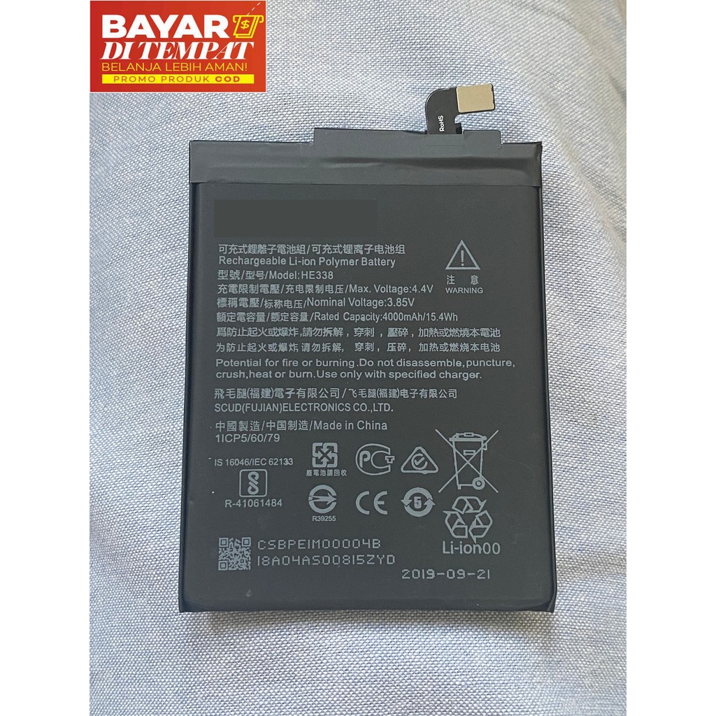 Baterai Nokia TA-1029 / HE338 // [ 4000 MAH ] - TA1029 / TA 1029 // Original Batre Battre Batere