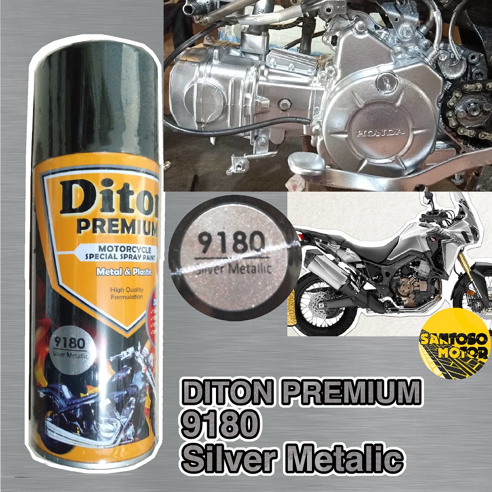 Diton Premium 9180 Silver Metallic Silver Metalik Cat Semprot Aerosol Premium