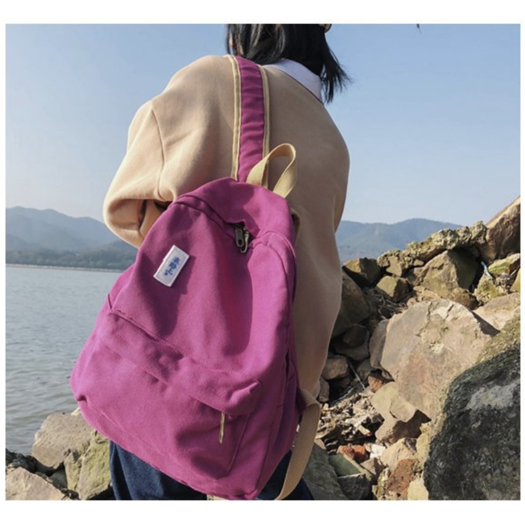 WYK47 Tas Ransel Multifungsi Backpack Modern Kanvas Simple Colour Murah Impor TKM