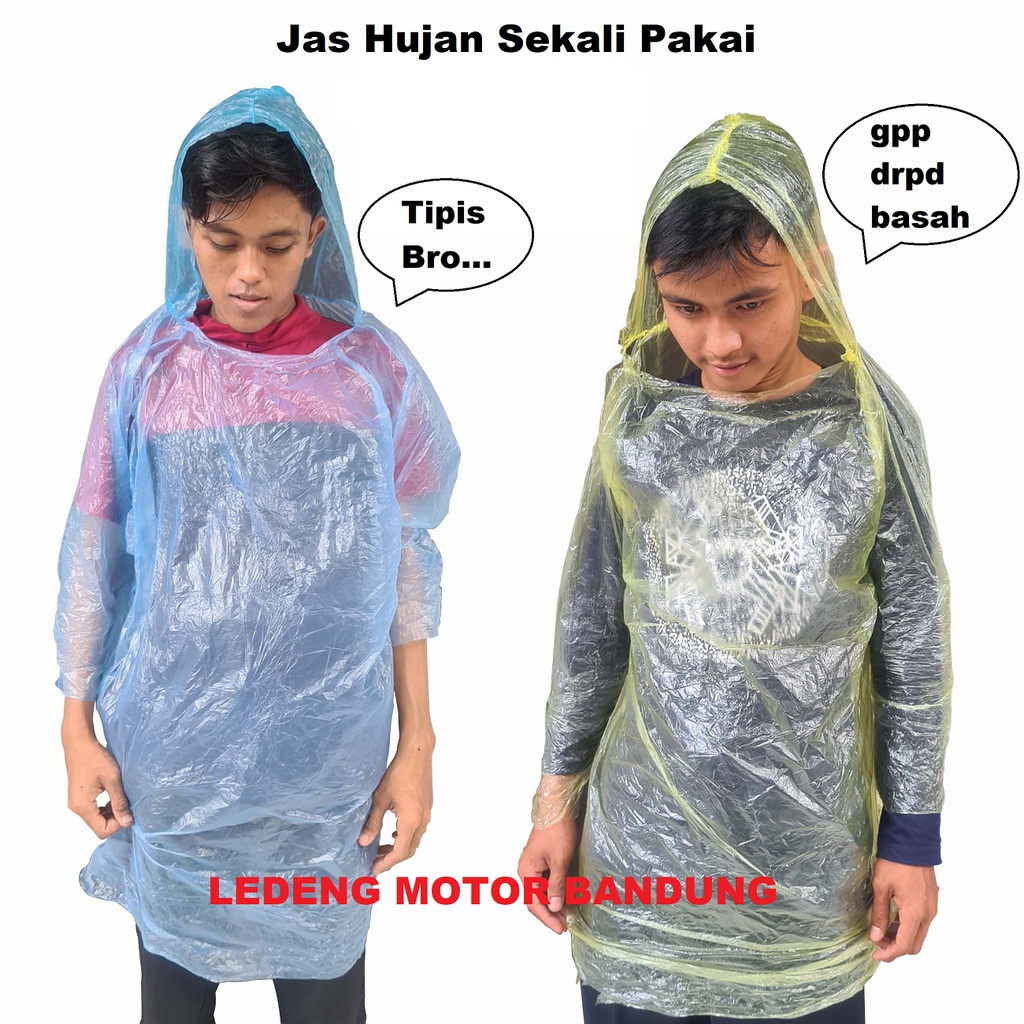 Jas Hujan Kresek Plastik Tipis Murah Raincoat Darurat 1x pakai