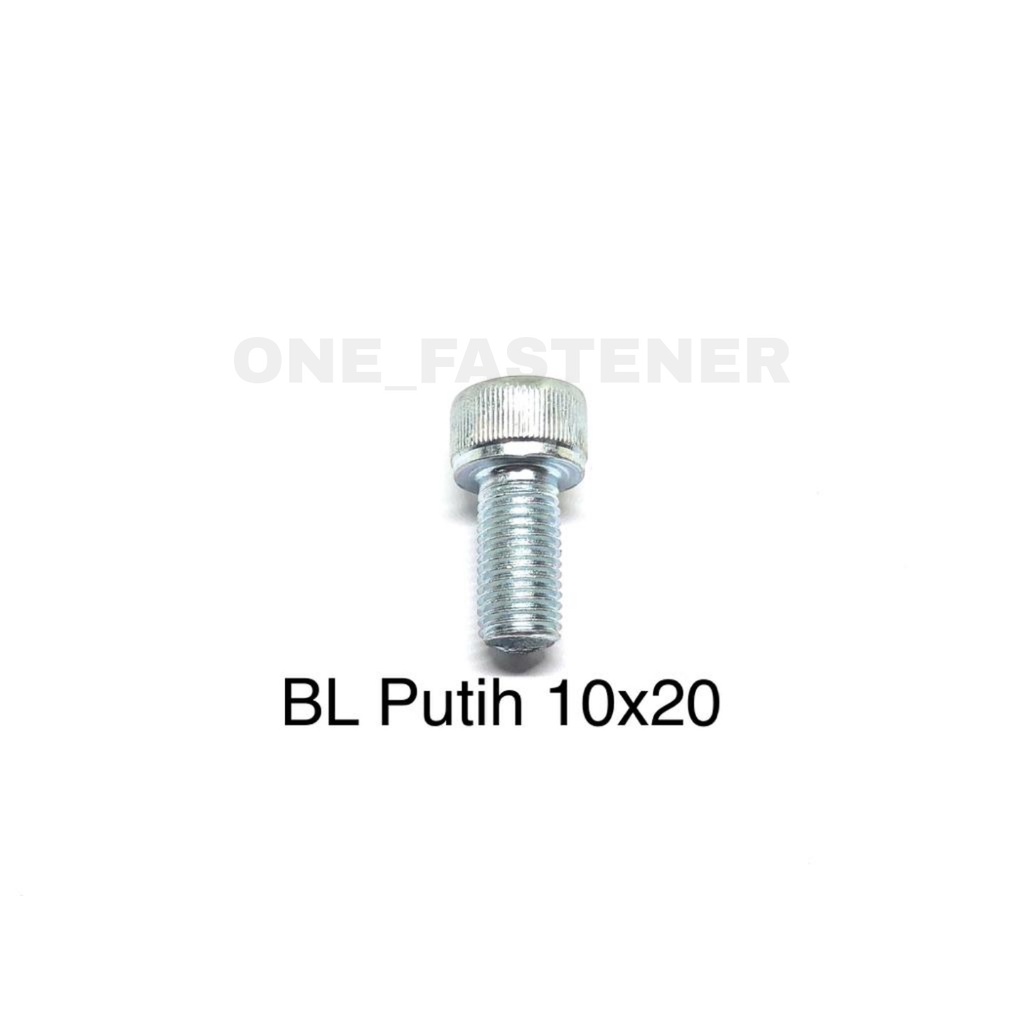 Baut L M10x20 Putih 10mm 2cm L8 10x20 hex socket Heads cap screw 14