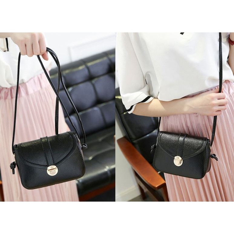 TAS SELEMPANG WANITA BOIS TA035B5 KULIT HITAM IMPORT ABG BATAM SLING BAG KECIL MURAH FASHION KOREA