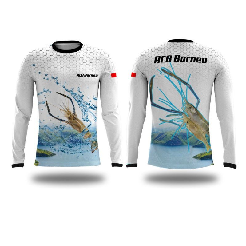 kaos jersey mancing mania lengan panjang putih