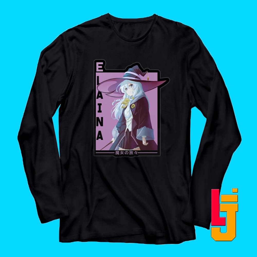 Kaos Distro Baju Murah Anime  Lengan Panjang The Journey of Elaina Majo no Tabitabi 3 Pria Wanita