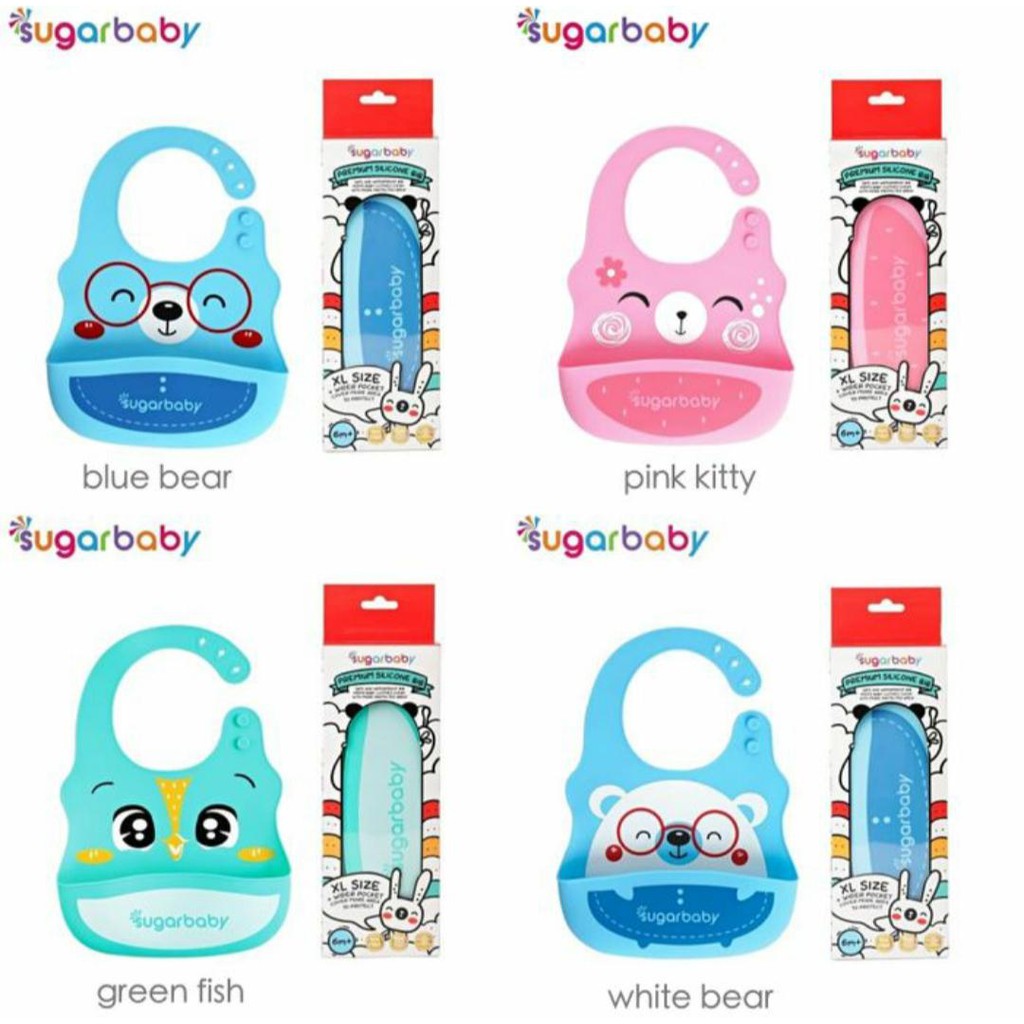 Sugarbaby Premium Silicone Bib XL Size Wider Pocket - SILBIB4XL