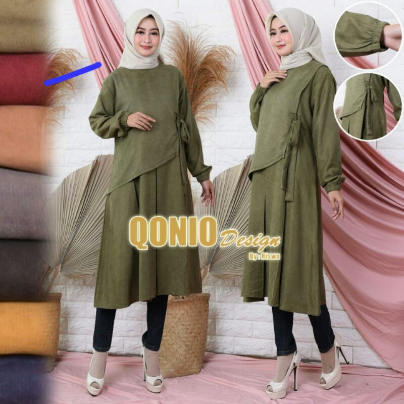 baju tunik bahan Toyobo, tebal, adem, dan nyaman memakainya olses
