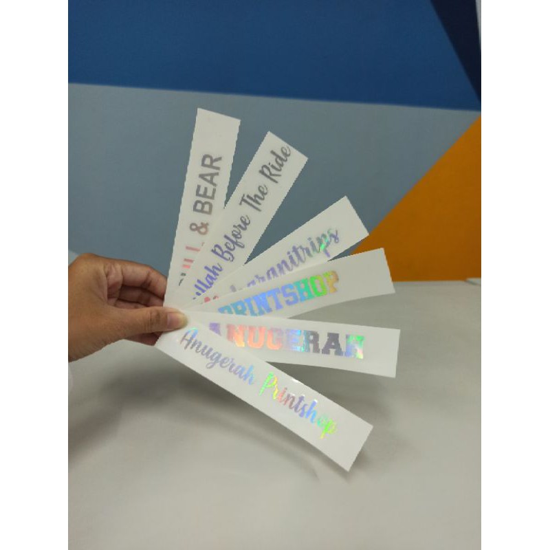 

Stiker Hologram | Stiker Harta Tahta | Stiker cutting murah | Stiker Nama custome