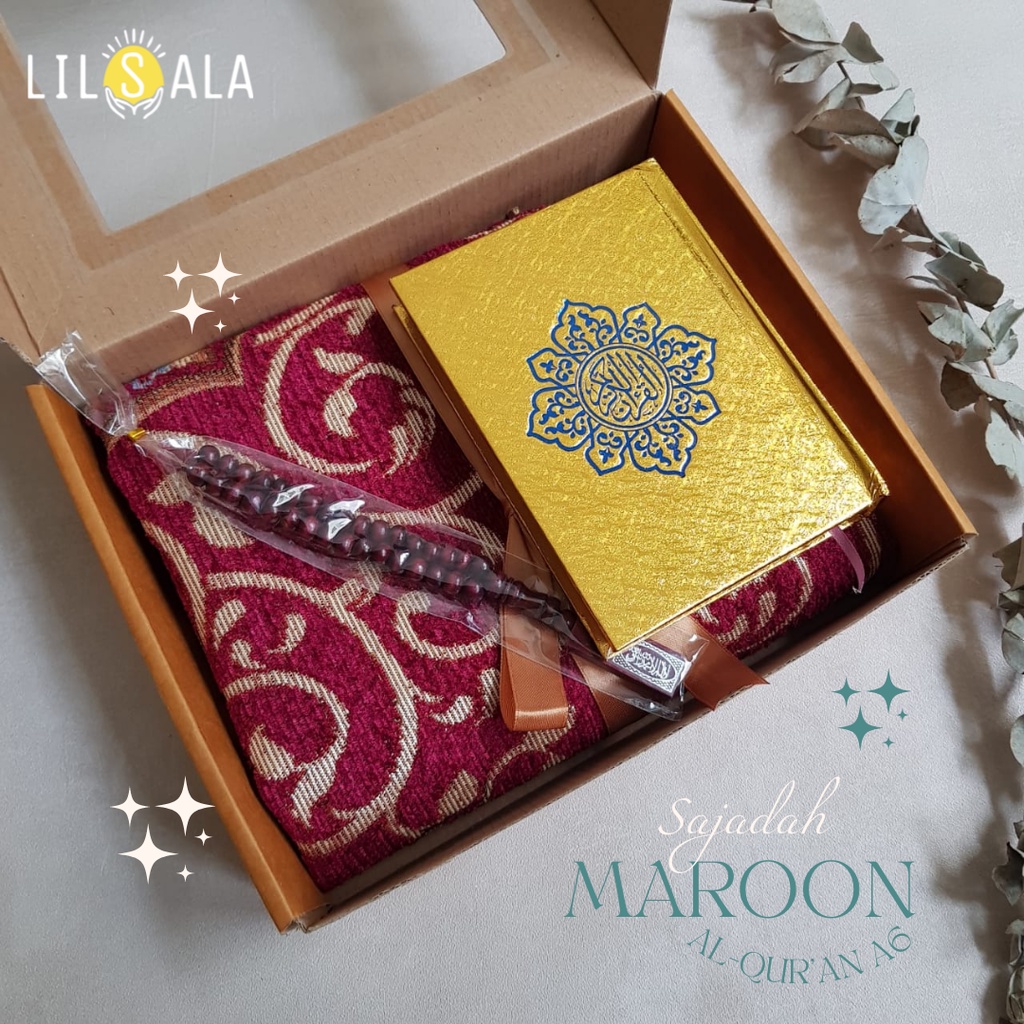 [BS9QT] PAKET SAJADAH TURKI S9 + AL QURAN  + BONUS TASBIH + PACKING BOX JINJING HAMPERS GURU KADO GURU