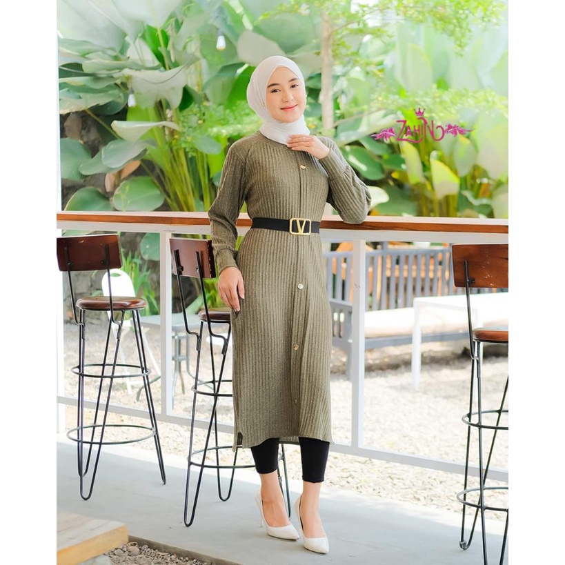 FATHIA KNIT MIDI DRESS original zahin Korea style terbaru ecer grosir reseller dropshiper