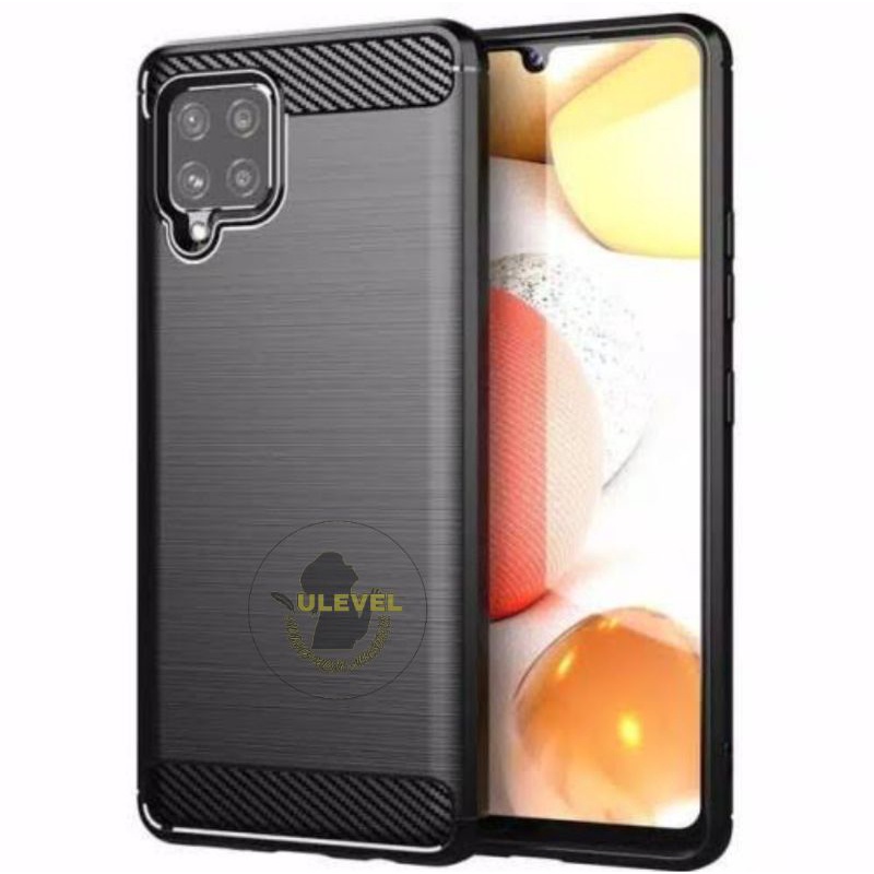 Soft Case Samsung A12 Case Rugged Ipaky Black Carbon