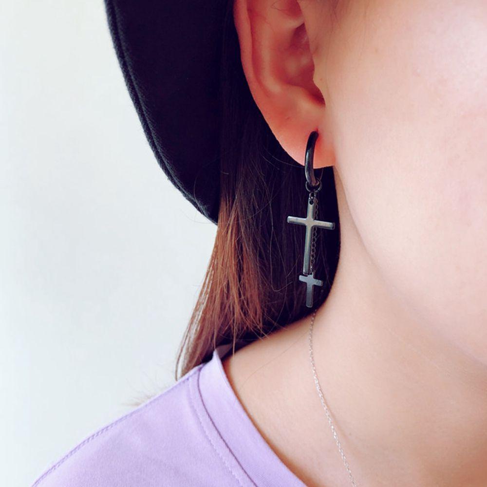 Needway Pria Hoop Earrings Keren Sederhana Wanita Rantai Bintang Bulat Gaya Korea Earrings