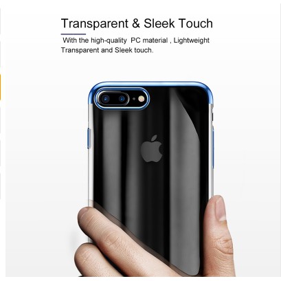 78. iPhone 7/7 Plus/8/8 Plus Baseus Glitter Case Transparent Hard Casing - Hitam