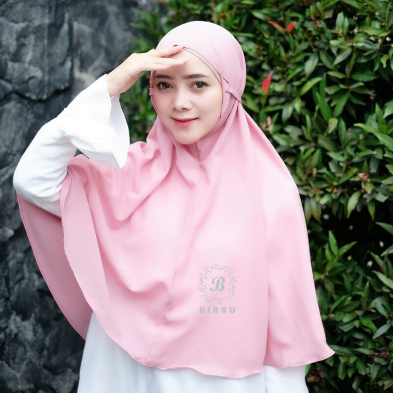 Premium Bergo Maryam by BIRRU Jahit Tepi Khimar Instant Diamond Syar'i Jilbab Instan