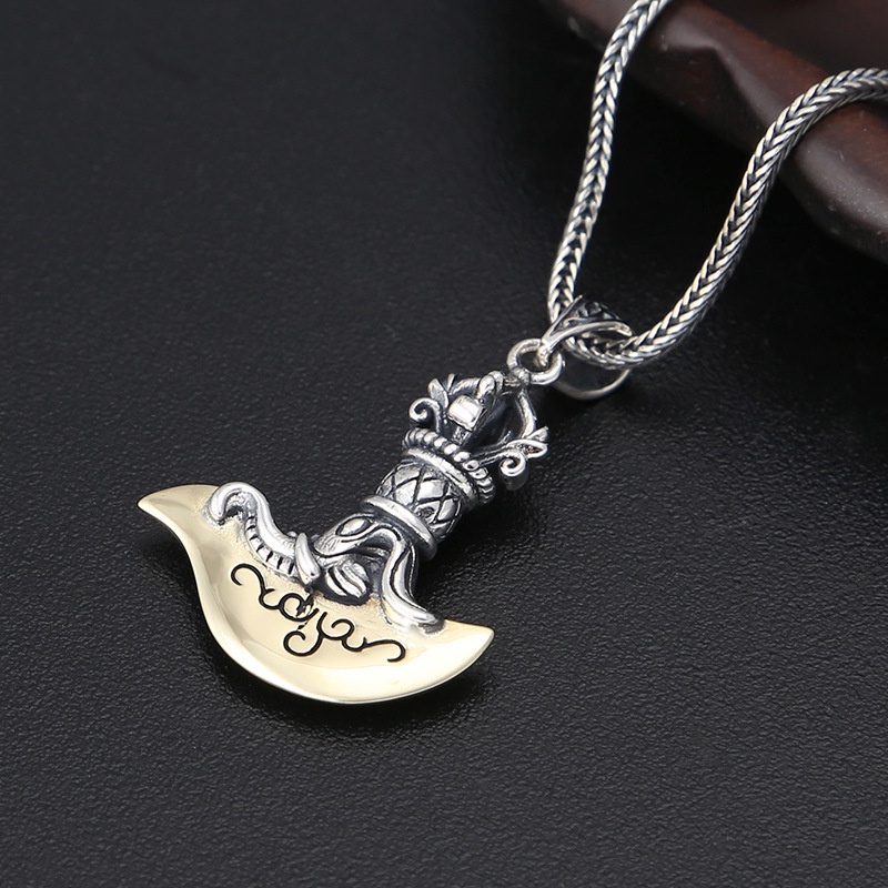 Men's Fashion Retro Design Tomahawk Pendant Amulet Rock Hip Hop Rap Necklace